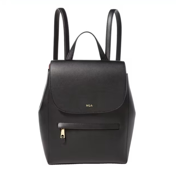 Lauren Ralph Lauren Handbags - Lauren Ralph Lauren Dryden Ellen Black Leather Backpack